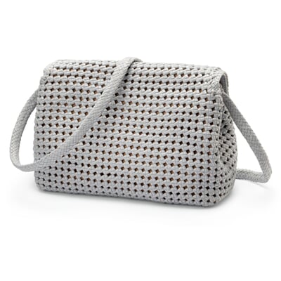 Damen-Handtasche geknüpft, hellgrau