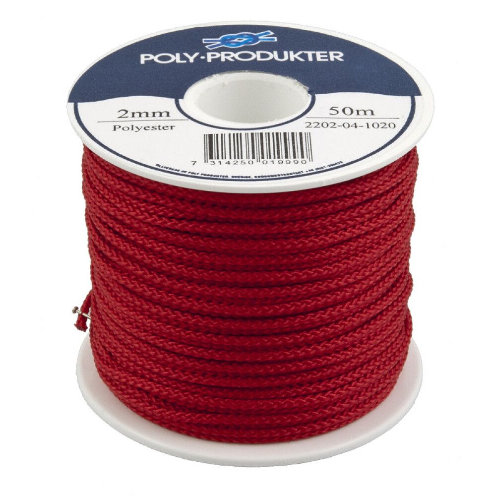 POLYESTERSILKELINE POLY-PRODUKTER Ø2MMX50M RØD