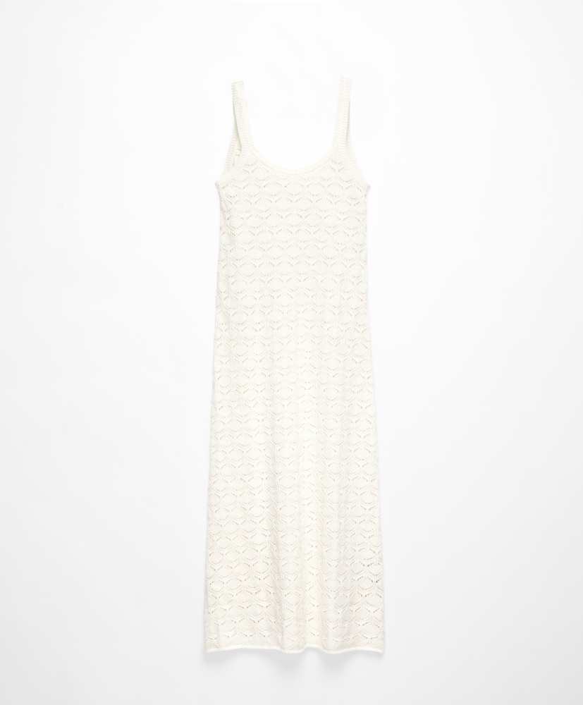 Vestido longo de crochê em algodão