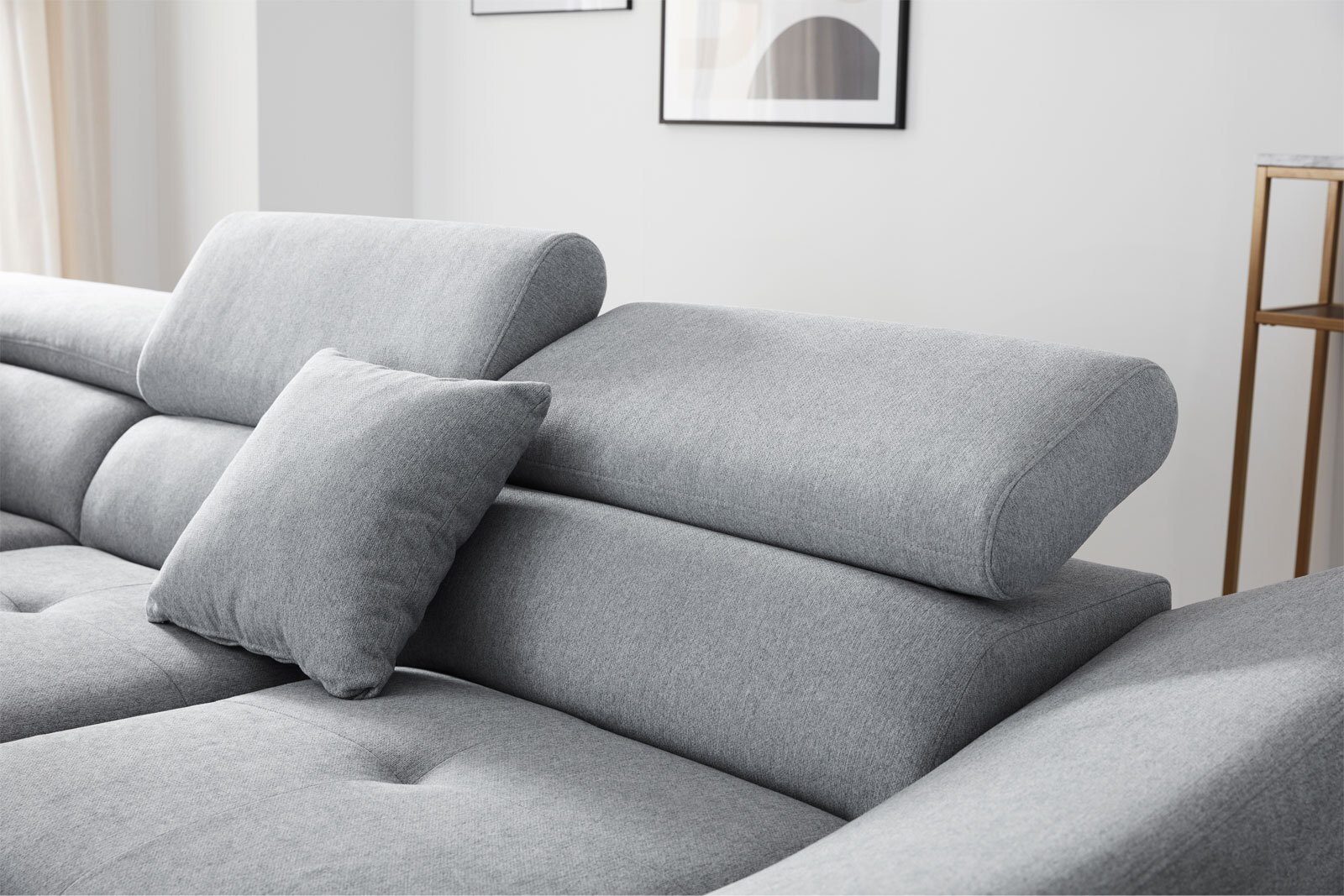 CASAVANTI Ecksofa FABIO 235 x 280 cm Primo hellgrau