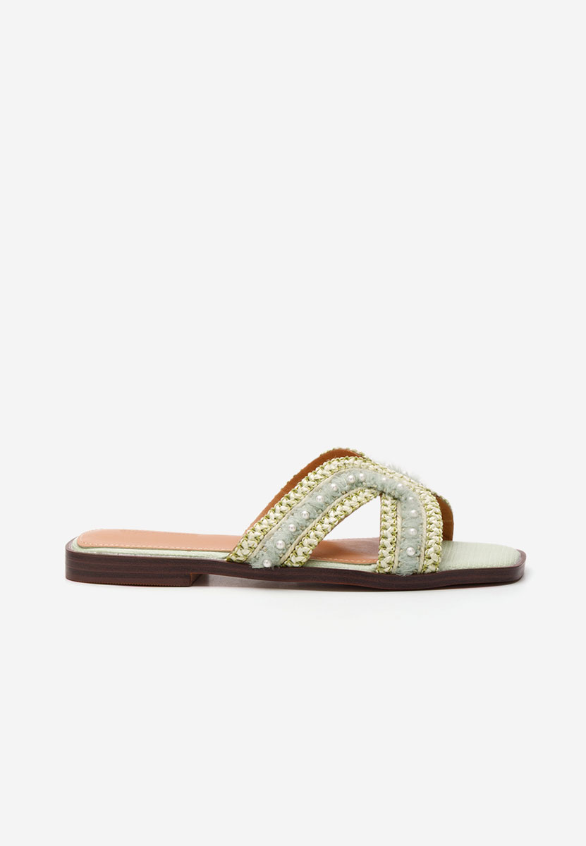 Mules plates femme vert Ingryd