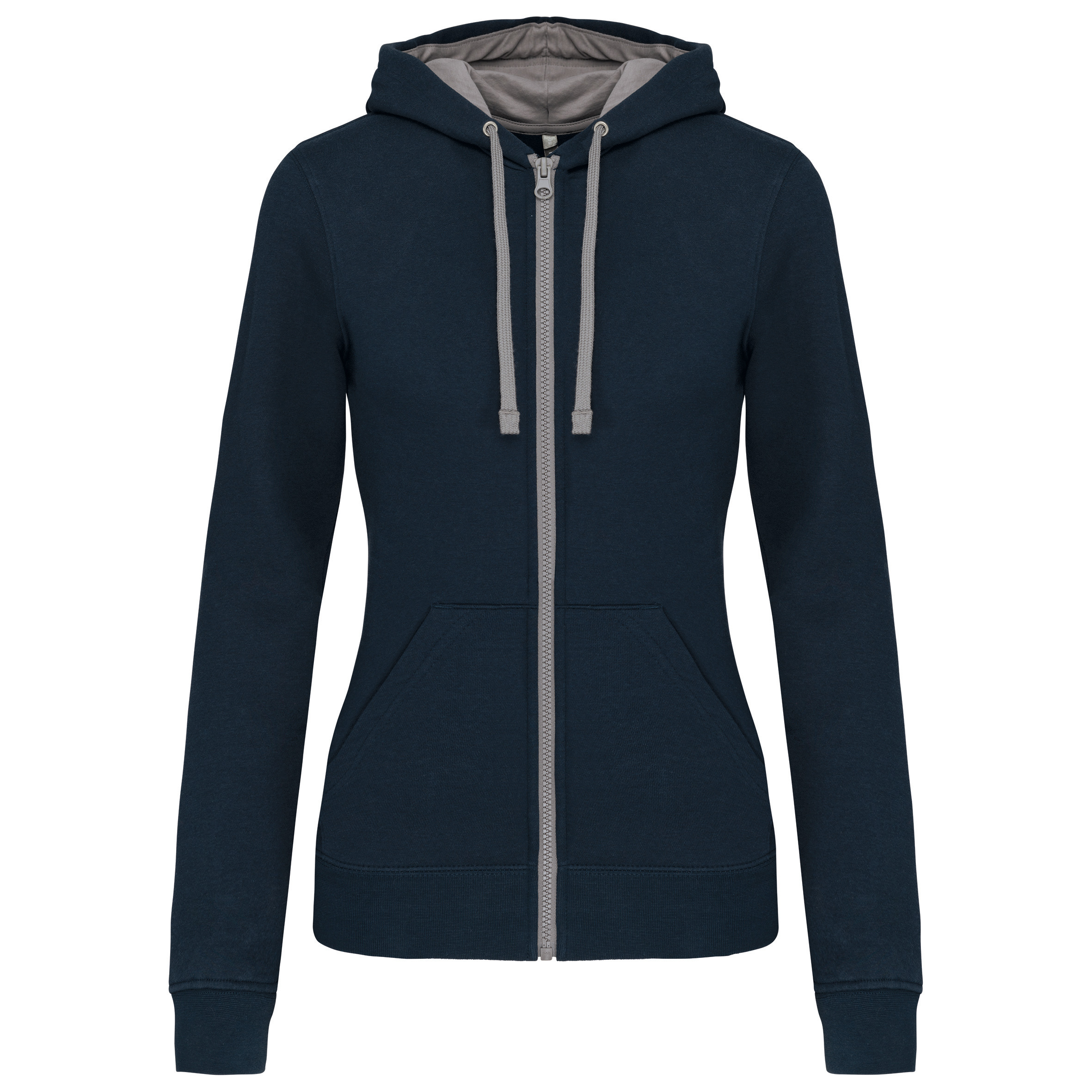 Kariban K467 - Sweat-shirt zippé capuche contrastée femme