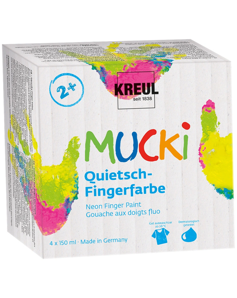 Quietsch-Fingerfarbe MUCKI® 4er-Set
