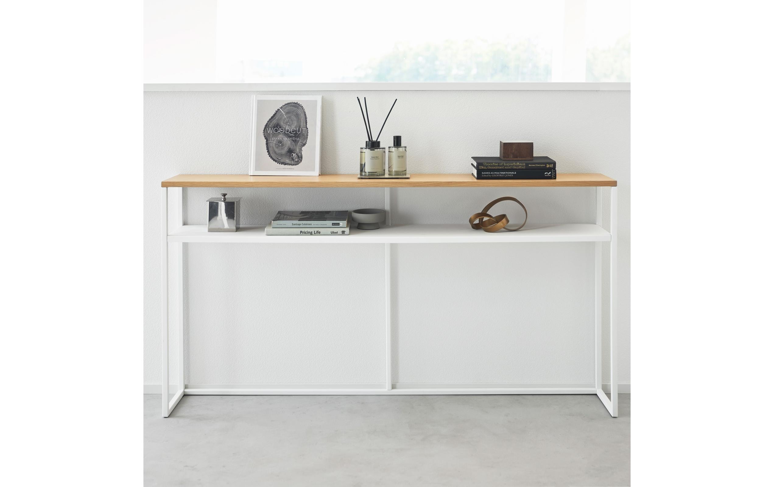 Konsolentisch TOWER 126 x 65 cm, Weiss<br>Konsolentisch mit Regal