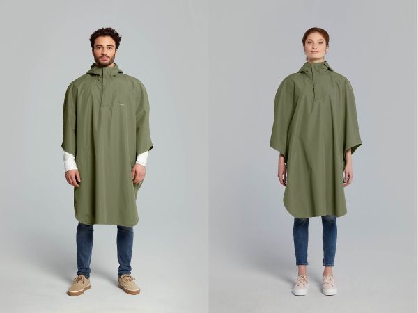 Basil Hoga Unisex Regnponcho, Olive Green