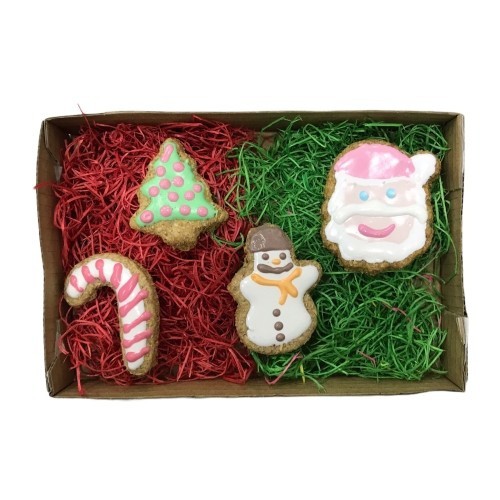 Pacote de biscoitos natalinos com sabor de cenoura