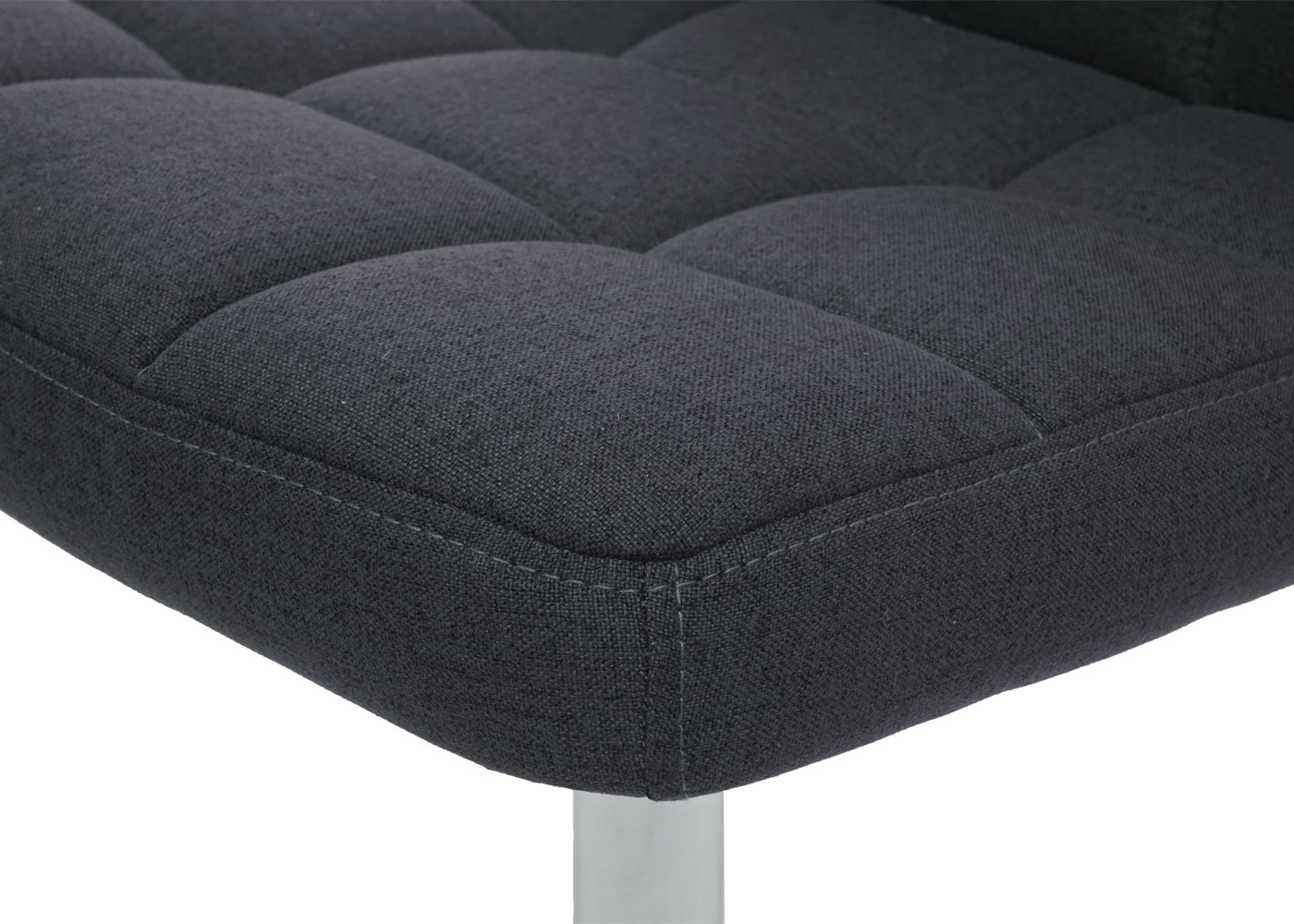 6er-Set Esszimmerstuhl Cadiz, Küchenstuhl Stuhl, Stoff/Textil Chrom drehbar MVG-zertifiziert ~ dunkelgrau