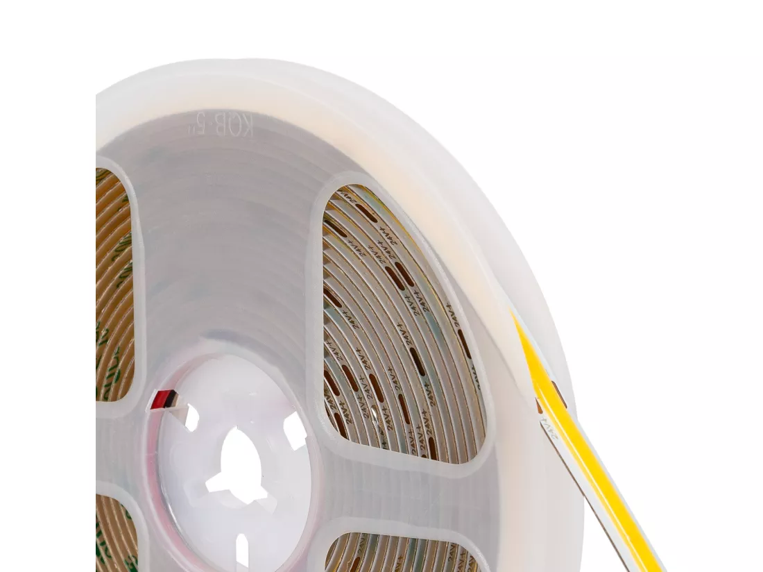 Bobine Ruban LED COB 24V DC 312 LED/m 20m IP20 Largeur 8mm Coupe tous les 10cm 5000K Blanc froid
