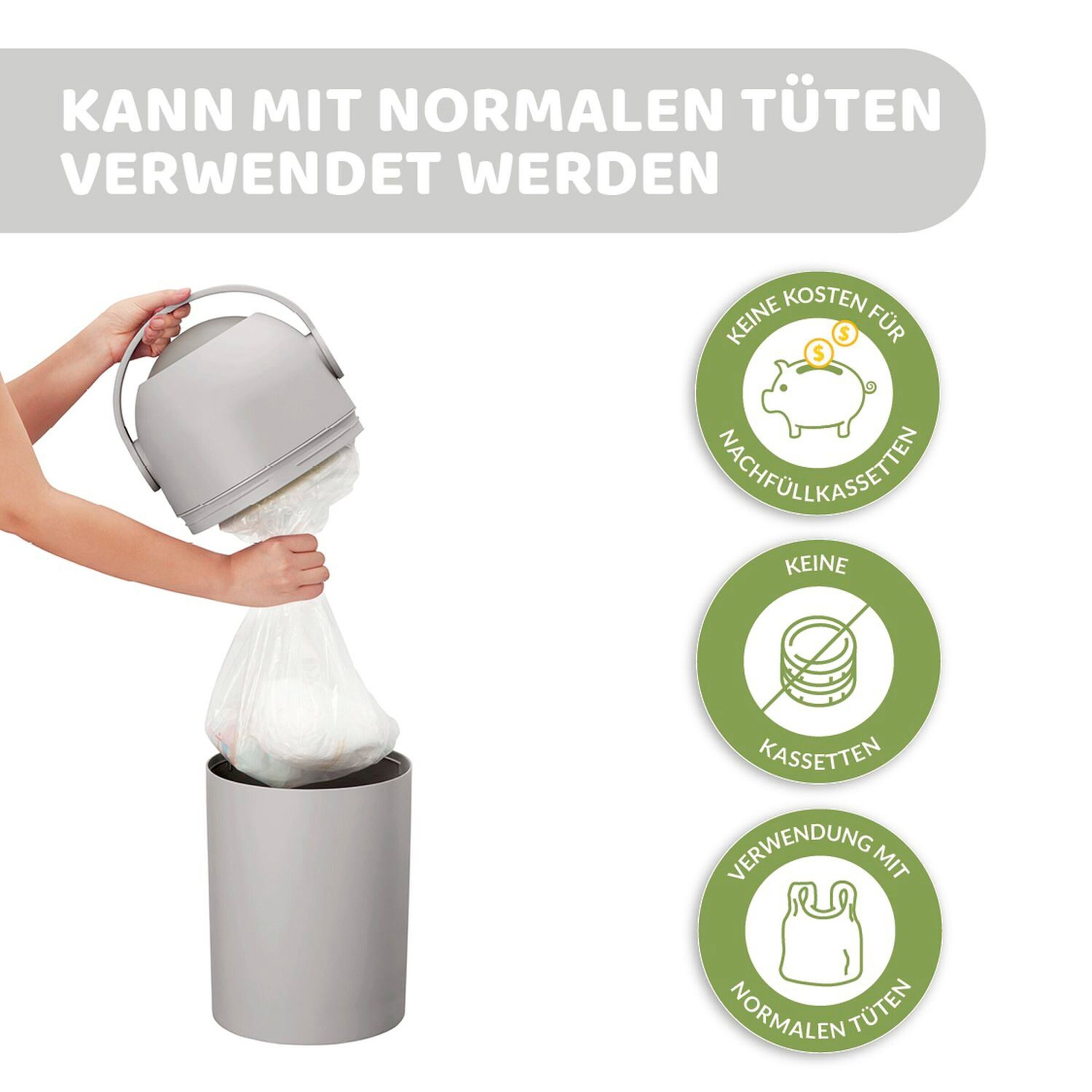 Chicco Windeleimer Odour Off grey