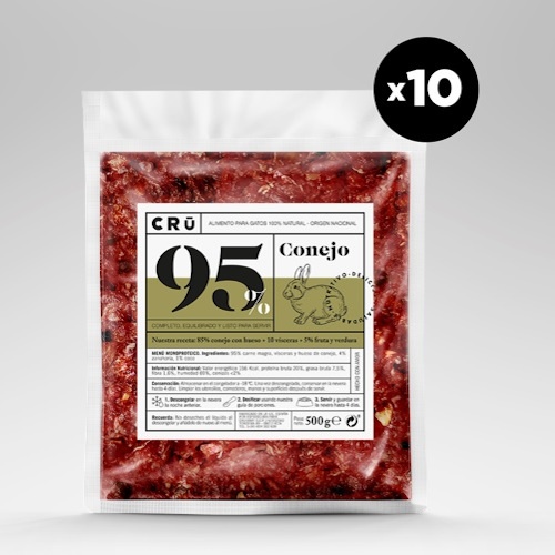 Dieta Cru Barf de carne de coelho para gatos