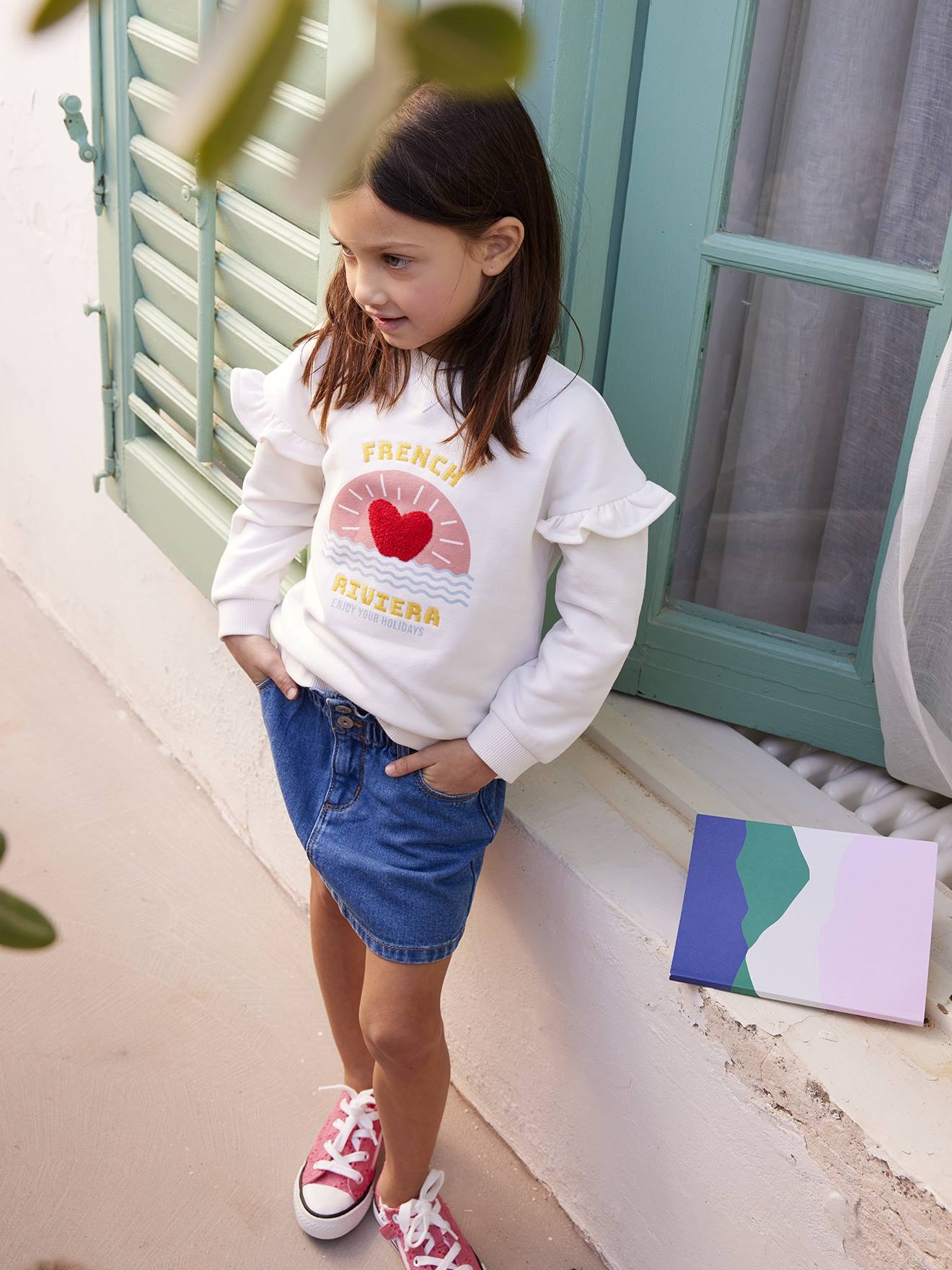 Tênis de lona estilo fantasia para meninas, estampa verde escura