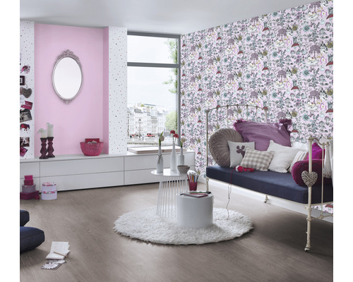 Vliesbehang 38120-3 Little Love Dieren & Feeën roze