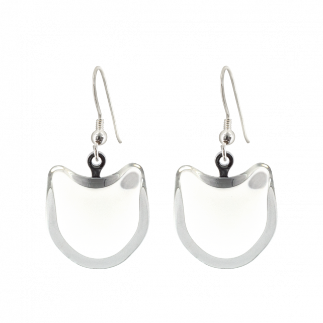 Boucles d'oreilles crochet en verre soufflé - Chat Milk