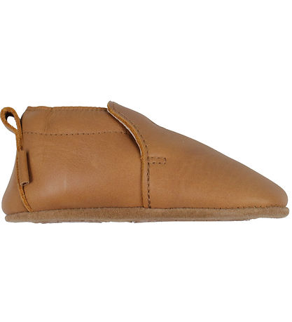 Melton Leder-Krabbelschuhe - Kognac