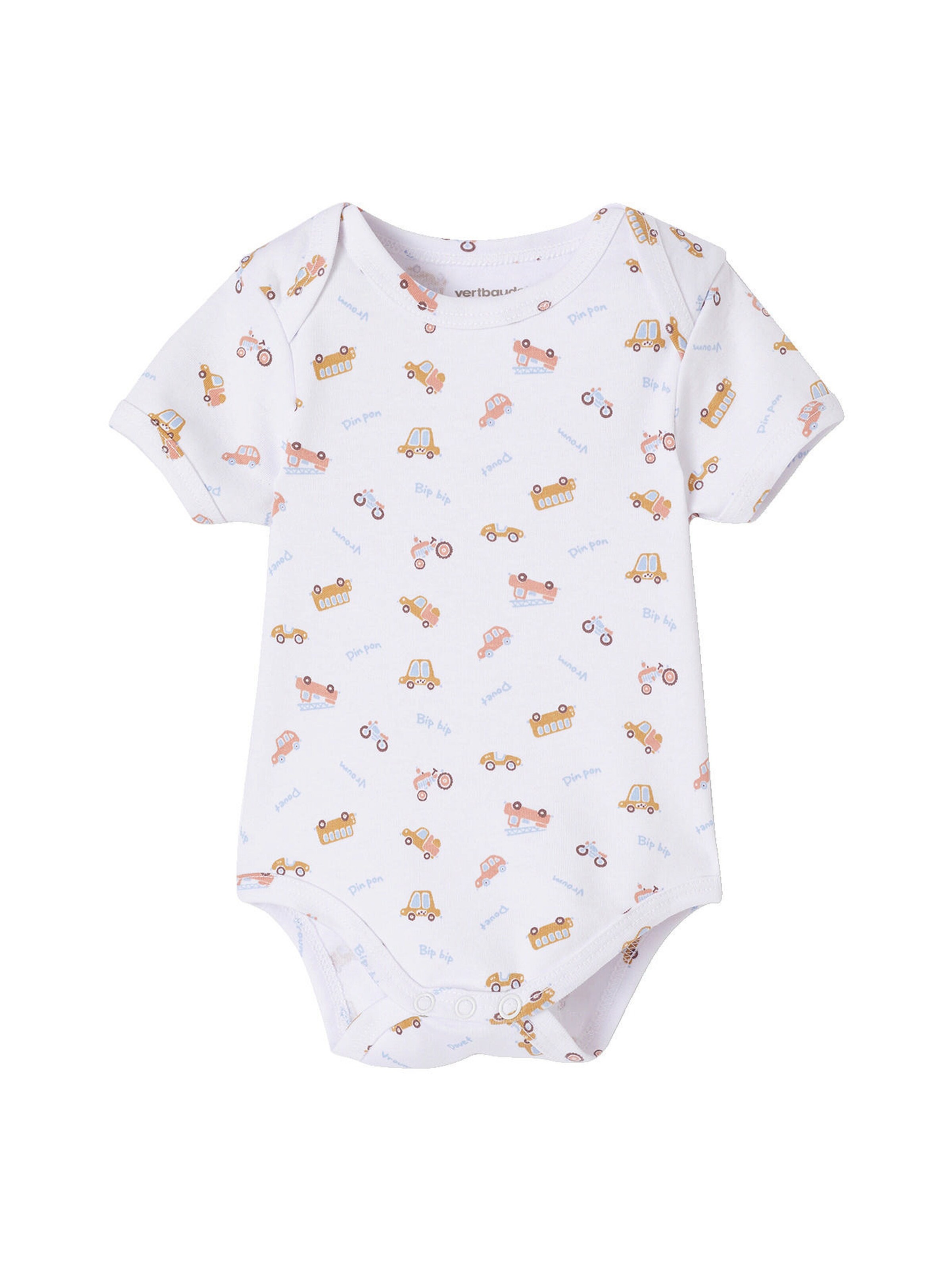 Vertbaudet Bio-Kollektion: 5er-Pack Baby Kurzarm-Bodys in Geschenkbox blau
