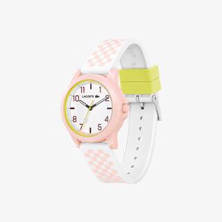 Montre 3 aiguilles Rider bracelet en silicone avec imprimé rose Montres - Blanc - Lacoste - Enfant