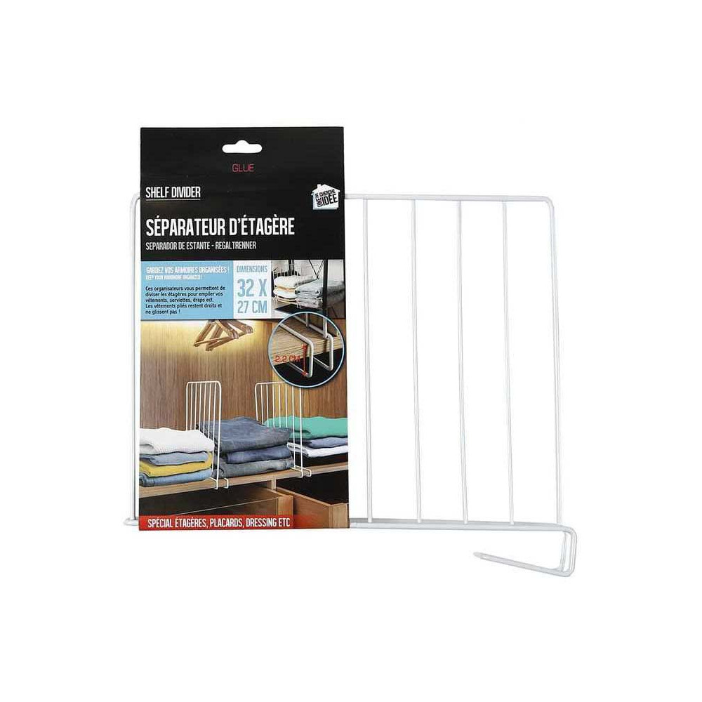 Séparateur d'étagère en métal 32 x 27 cm (lot de 2)