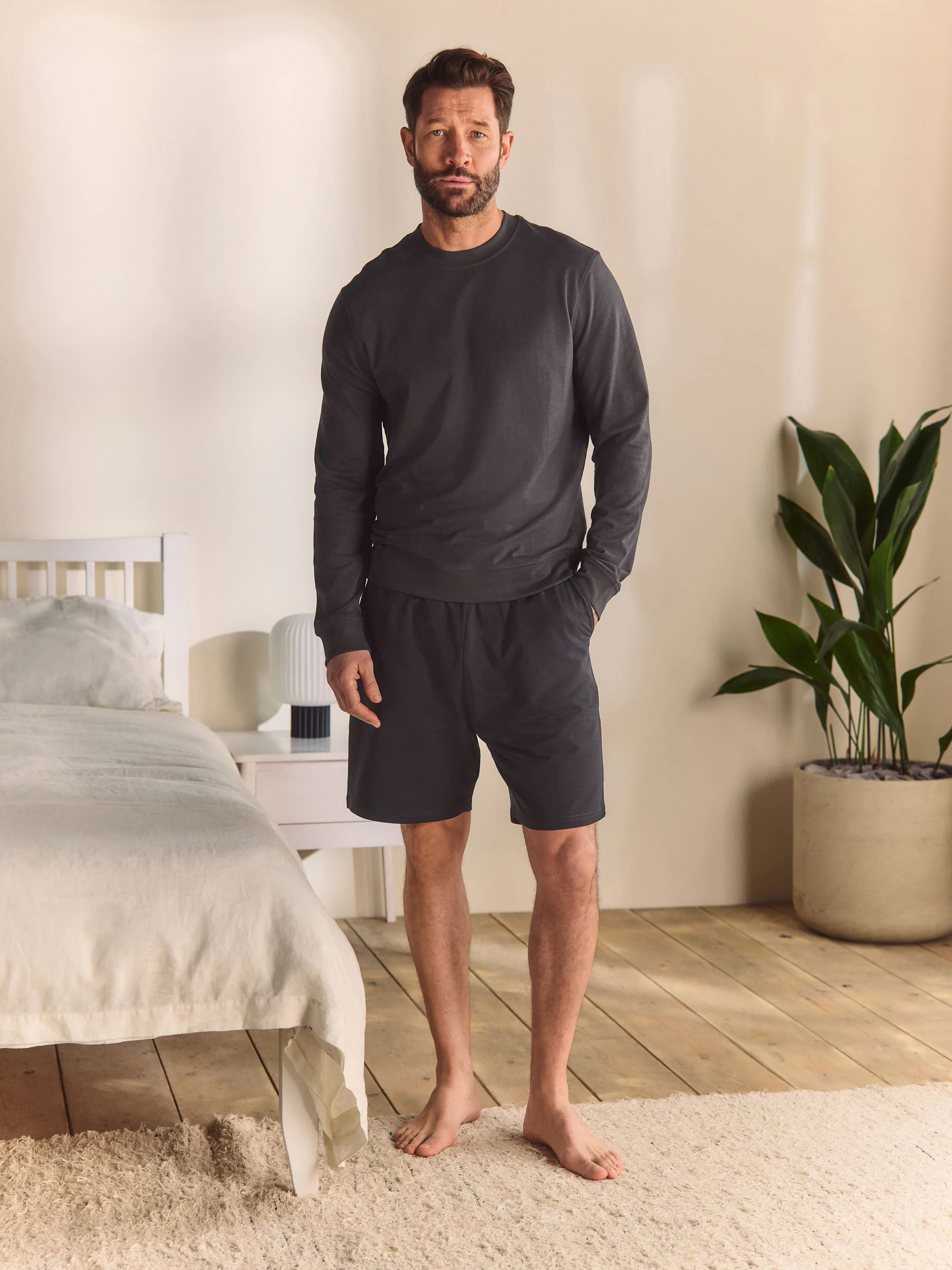 Leisteen grijs - Dun sweatshirt met ronde hals