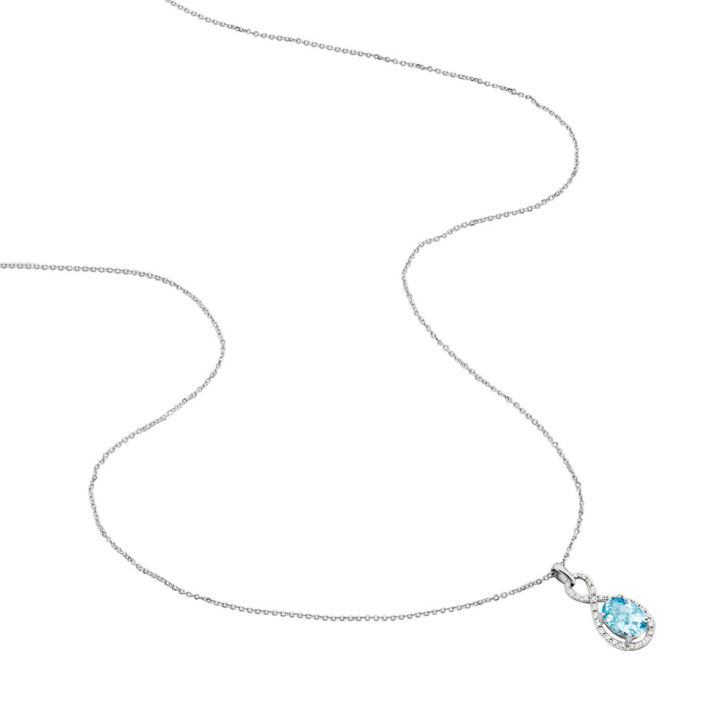 Collier Passion Or Blanc Topaze Et Oxyde De Zirconium
