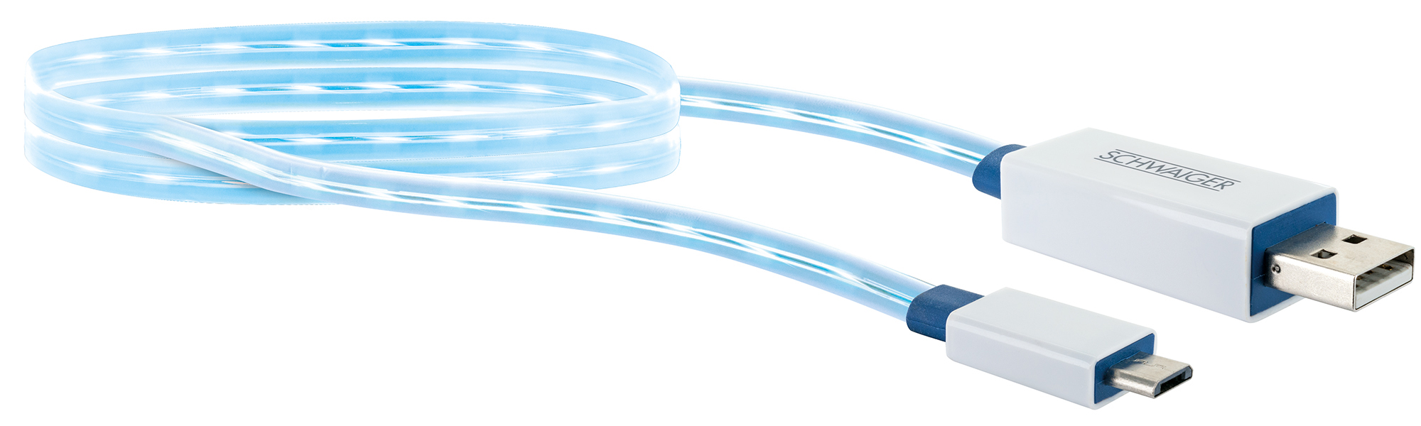 Schwaiger 0,8 meter lichtgevend micro-USB sync en oplaadkabel