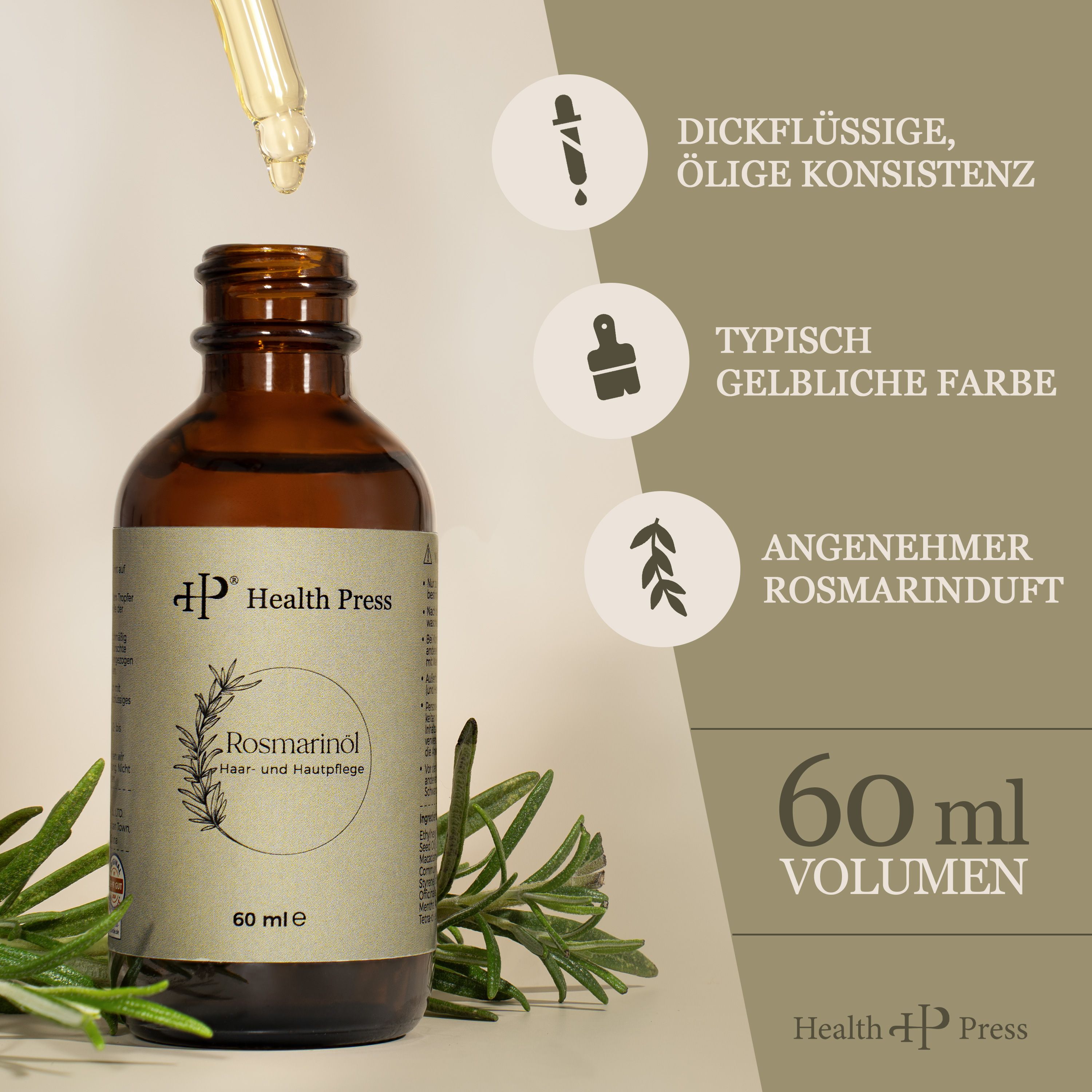 Health Press Rosmarinöl Haar-& Hautpflege