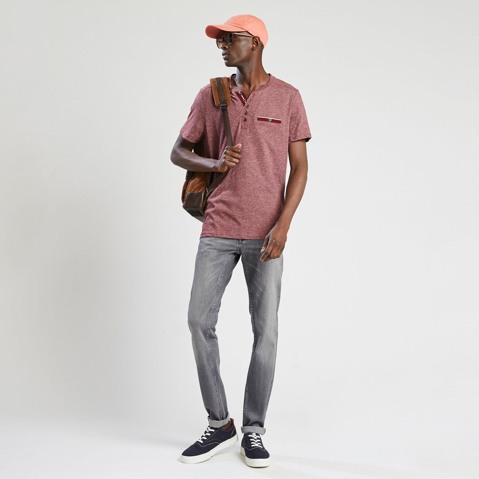 Jean skinny 3 longueurs en polyester recyclé Bleu