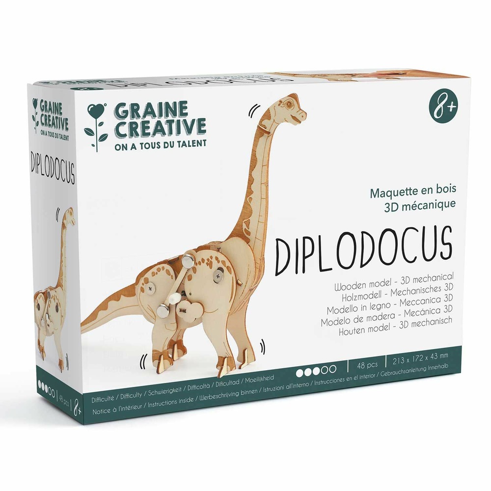 Maquette 3d mécanique diplodocus 21 cm
