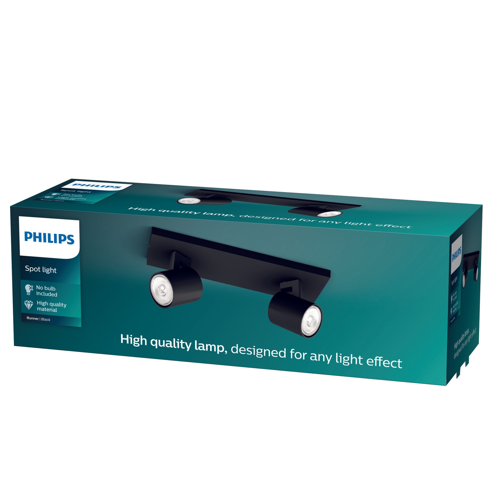 Philips Runner opbouwspot - 2-lichts - zwart