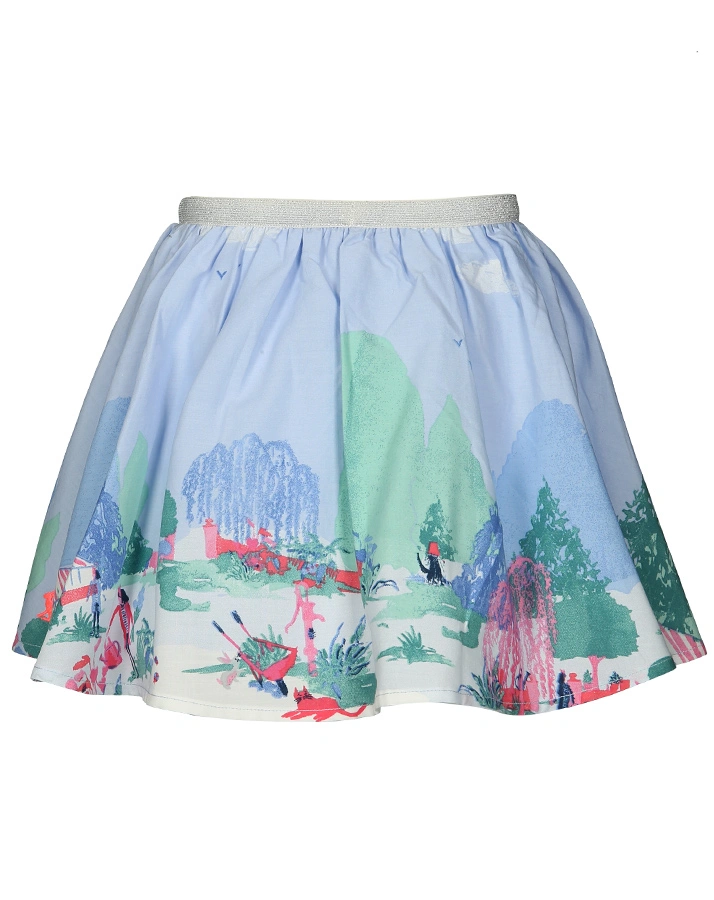 Rock CAROUSEL SHED BORDER mit Glitzer-Bund in pastellblau