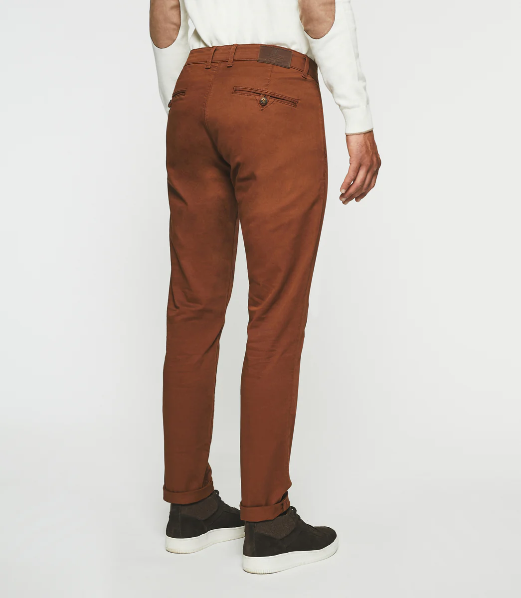 Pantalon chino slim brique VALOR