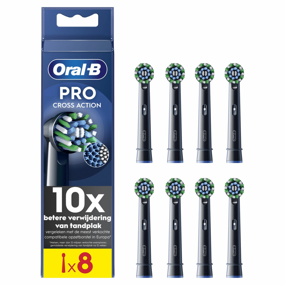 Oral-B Opzetborstels Pro Cross Action Zwart8 stuks