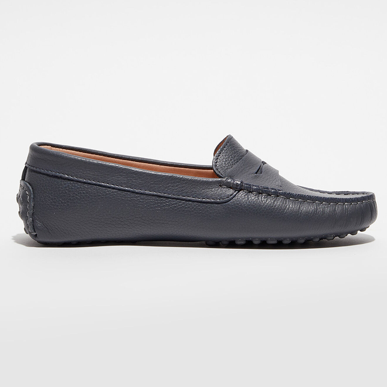 Loafers Mocassins en Cuir grainé Jade gris foncé