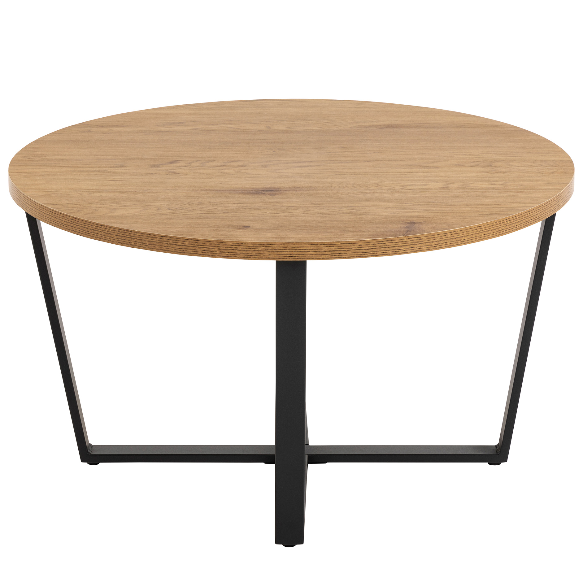 Couchtisch AMBLE - Wildeiche-schwarz - Ø 77 cm