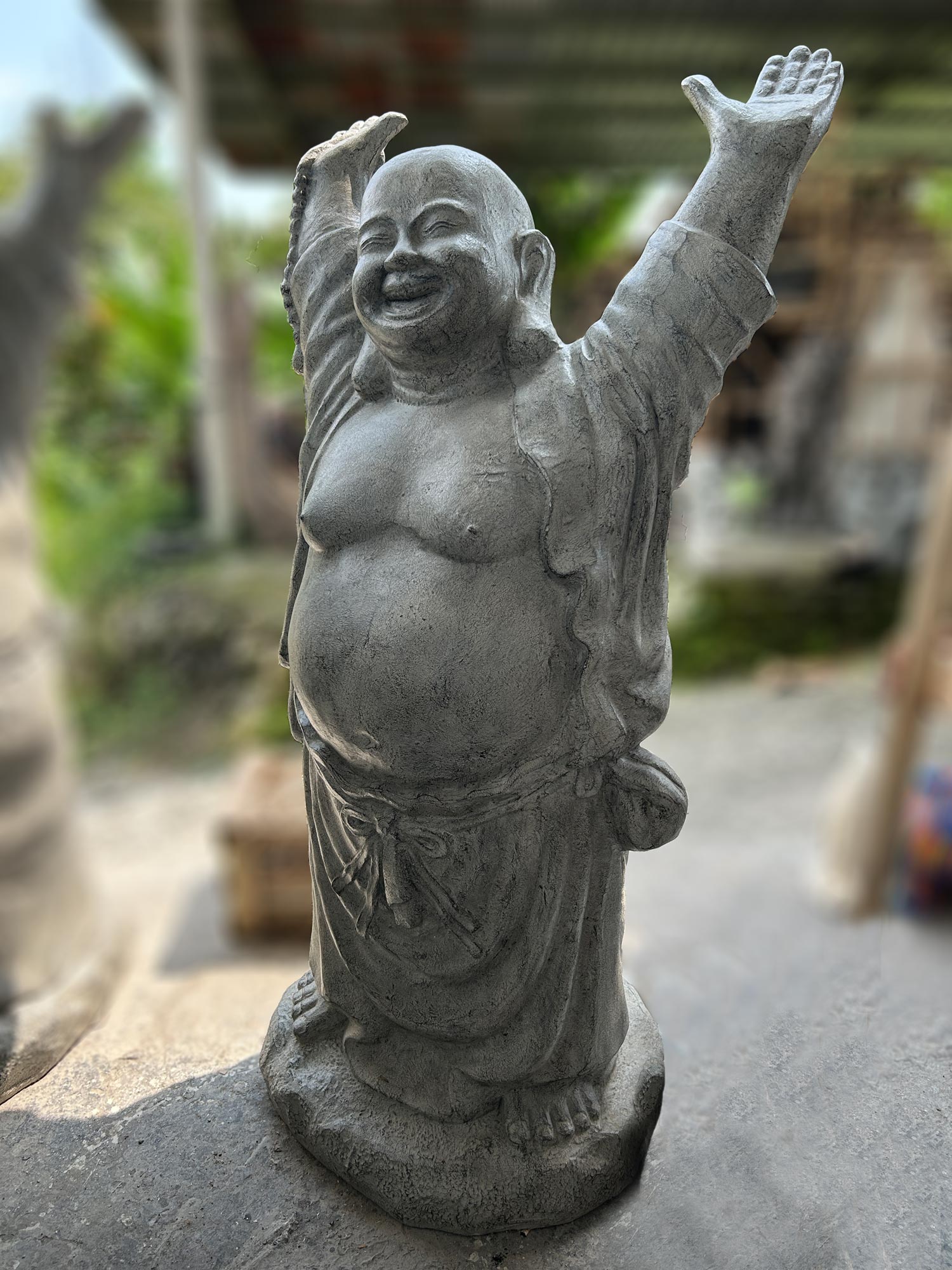 Zementfigur 'Lachender Buddha', H 185 cm, B 70 cm, L 62 cm günstig bestellen