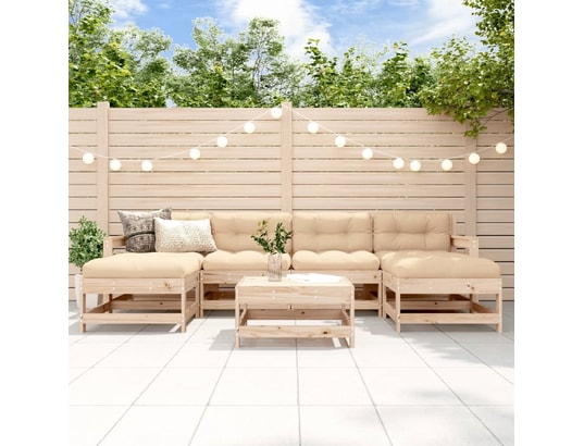 VIDAXL - Salon extérieur Salon de jardin 7 pcs bois de pin massif
