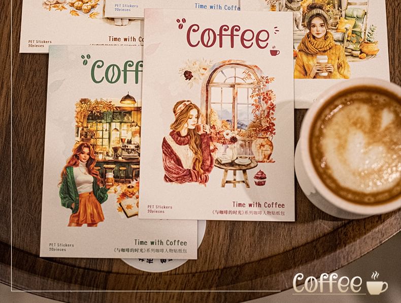 JIMO - Herfst/Winter Café Sticker (Diverse ontwerpen)