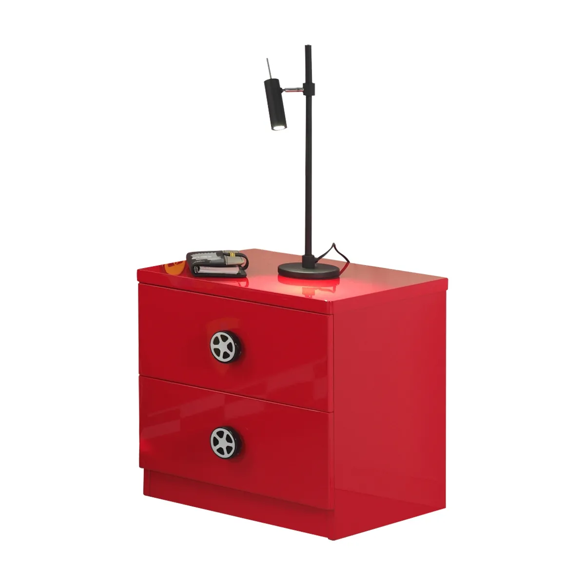 Vipack MONZA Table de Chevet - Rouge