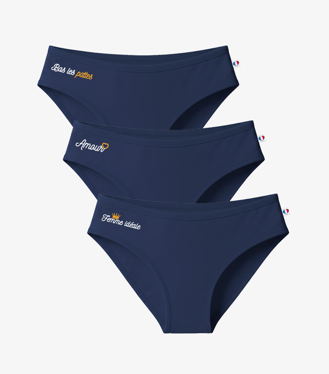 Culotte Femme Marine x3 - Pack Femme Ideale
