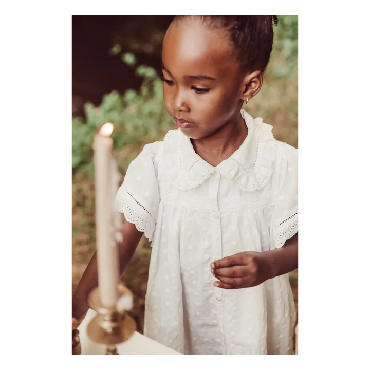 Louise Misha Robe Marla Plumetis | Blanc