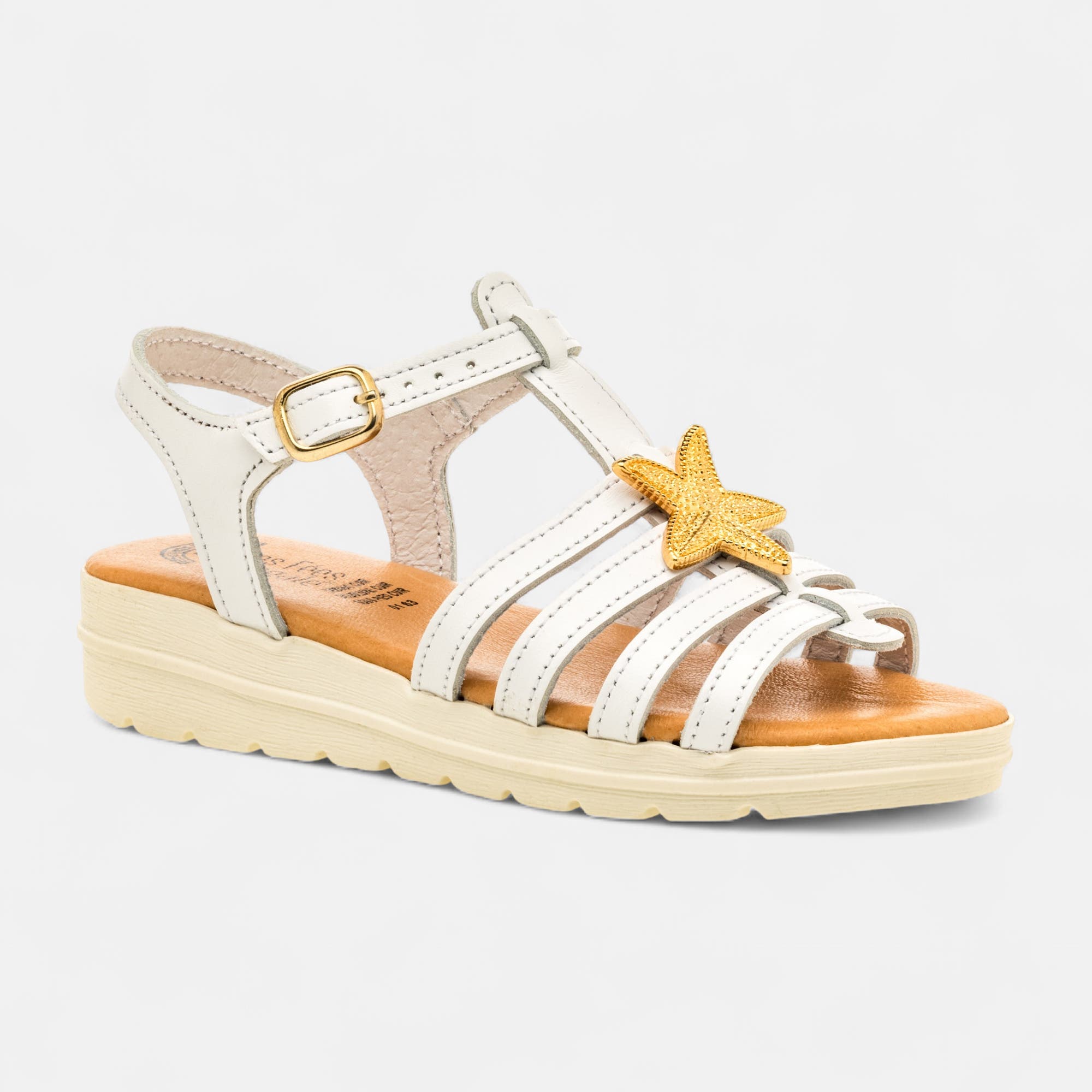 Sandales Fille en cuir blanc