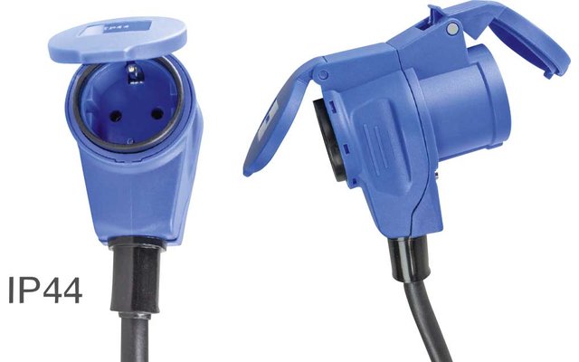 AS Schwabe Adapterleitung mit Schutzkontaktstecker und CEE Kombi-Kupplung 3-polig
