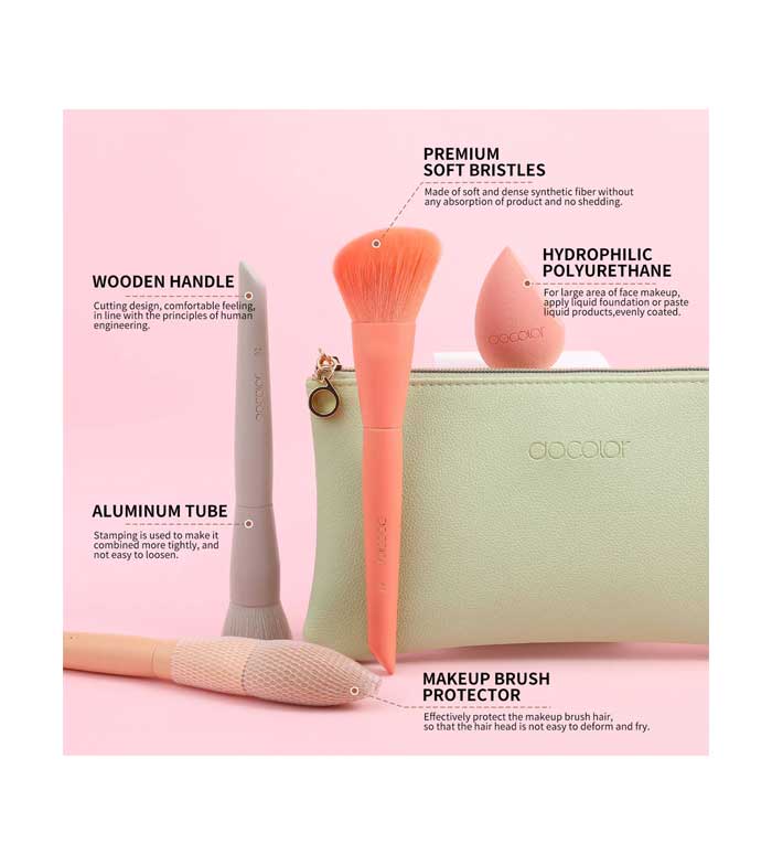 Docolor - Conjunto de pincéis e nécessaire Morandi