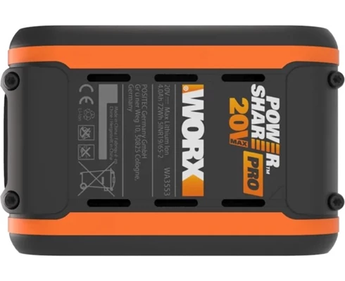 WORX 20V 4.0Ah battery with indicator