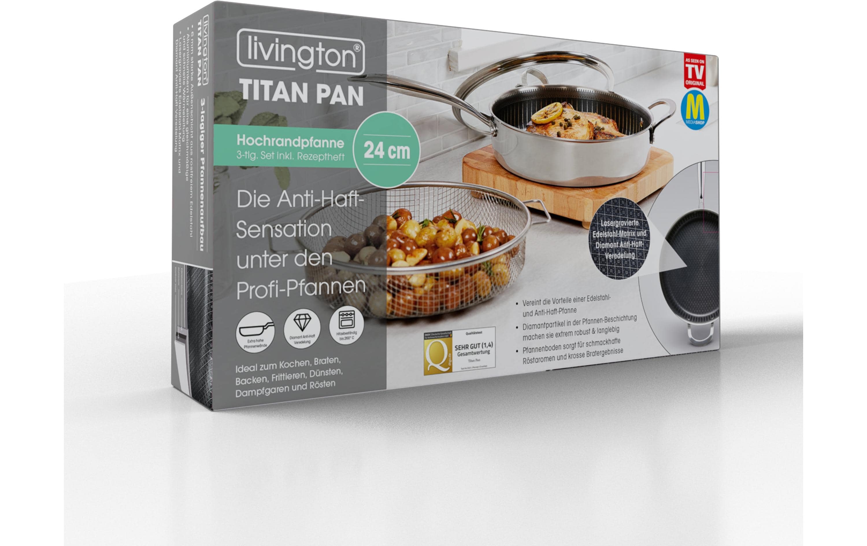 Bratpfanne Titan 24 cmPfanne mit extra hohen Wände