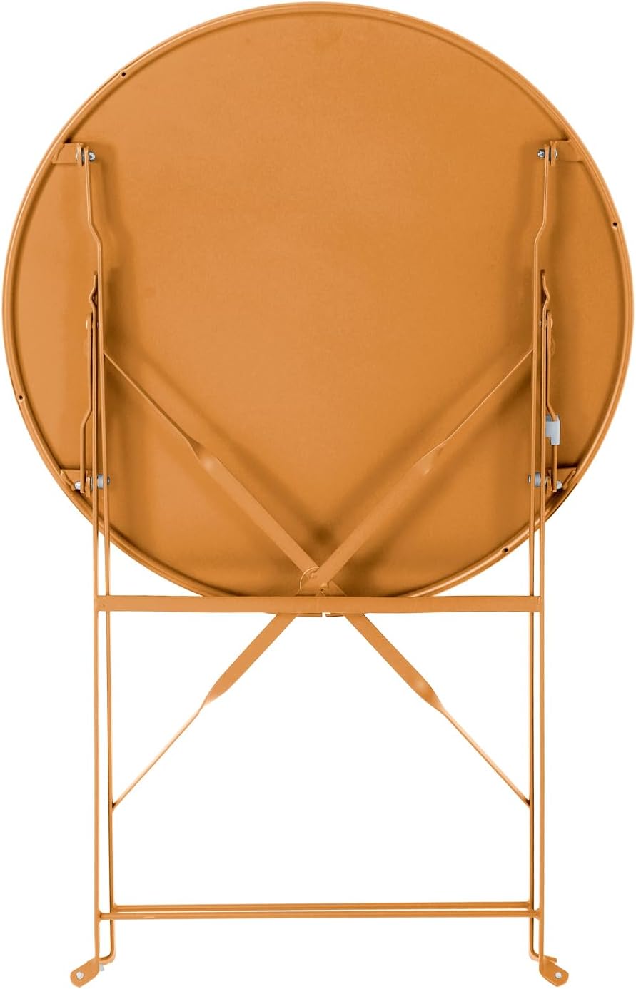SVITA Berlin Bistro-Set Metall Sitzgruppe Balkon klappbar Tisch Stühle Orange