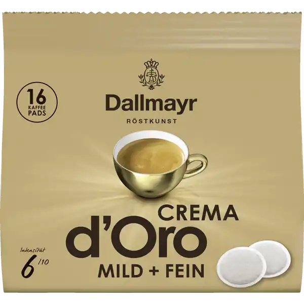 Crema d'Oro mild + fein Kaffepads