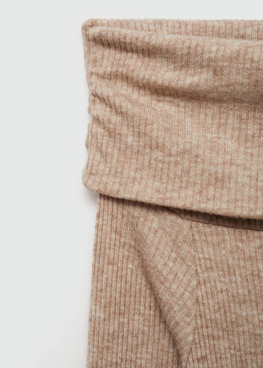 MANGO TEEN off shoulder maxi jurk pastelbruin
