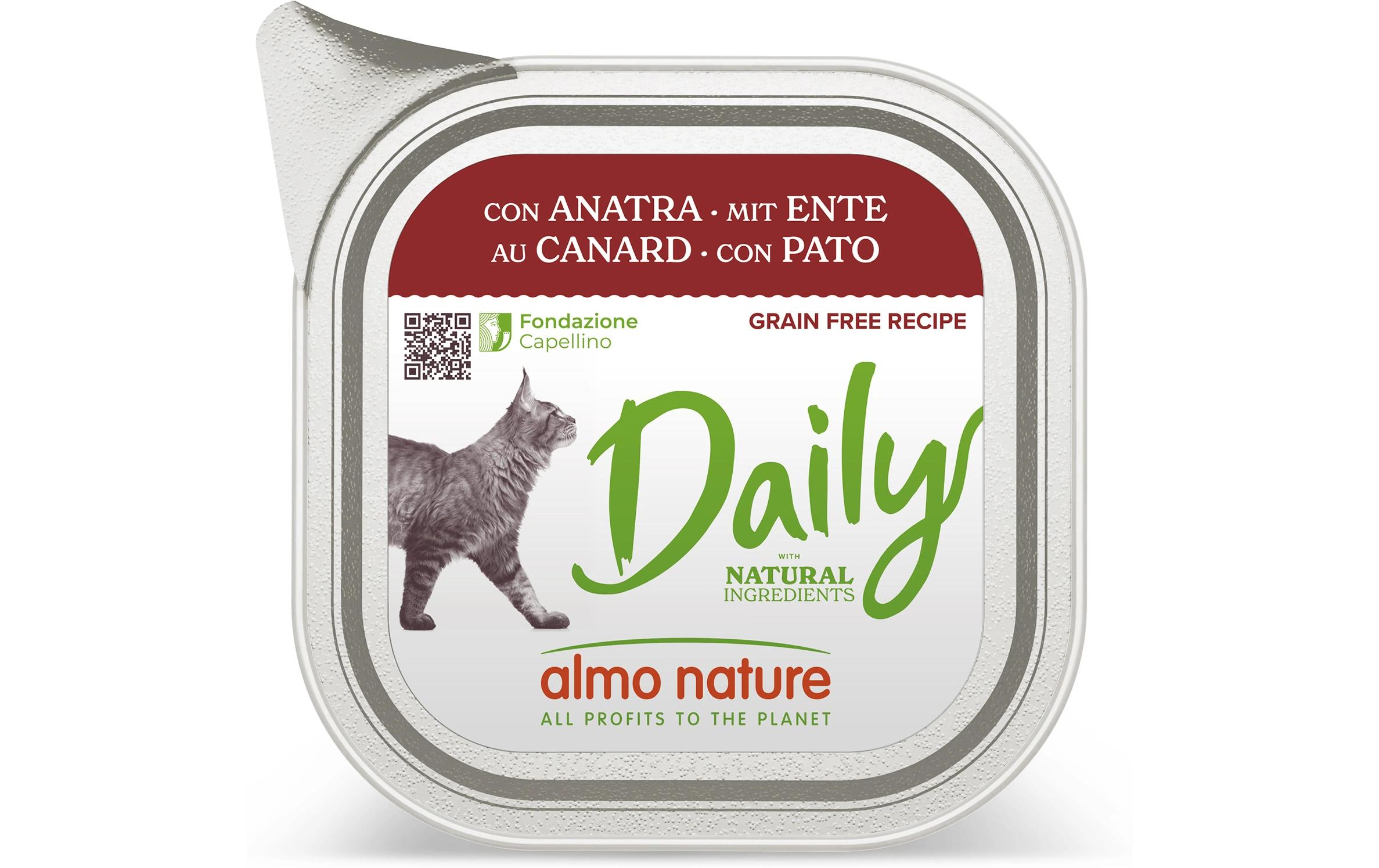 Nassfutter Daily mit Ente 100gAlleinfuttermittel für ausgewachsene Katzen
