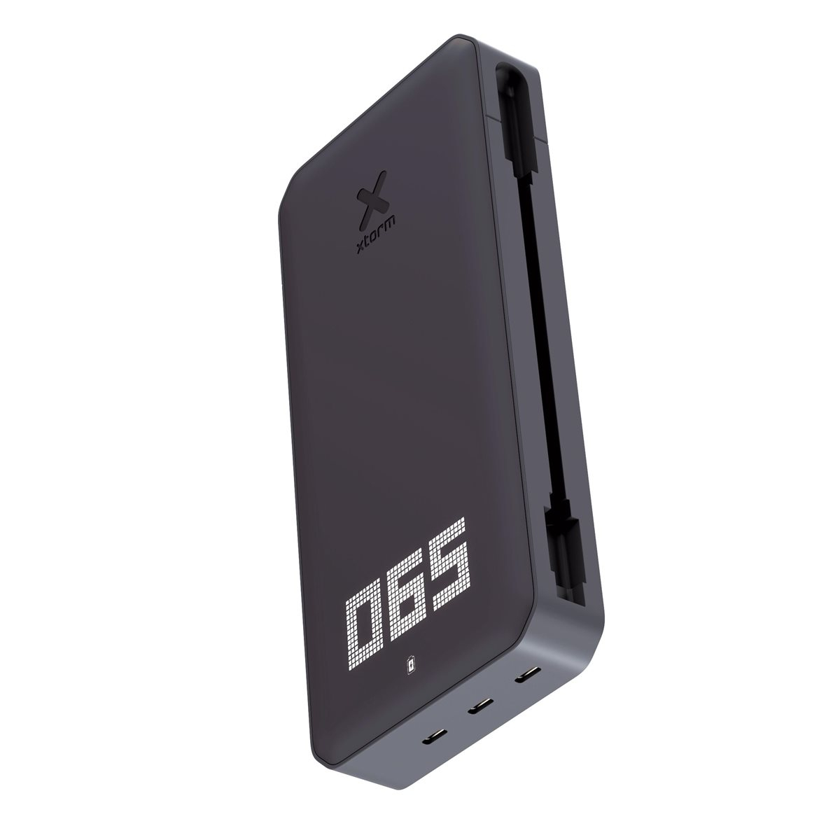 (60W) 24000mAh Titan USB C Powerbank Ladegerät Power Delivery mit USB C Ladekabel und LED Anzeige (XB401) Schwarz