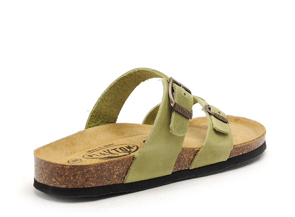Plakton mules et sabots plats femme bombay vert